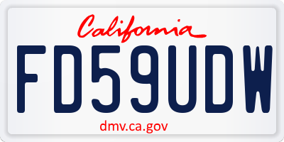 CA license plate FD59UDW