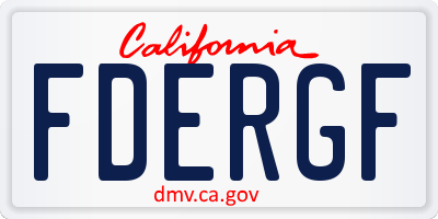 CA license plate FDERGF