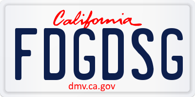 CA license plate FDGDSG