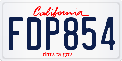 CA license plate FDP854