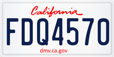 CA license plate FDQ4570