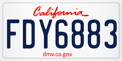 CA license plate FDY6883