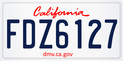 CA license plate FDZ6127