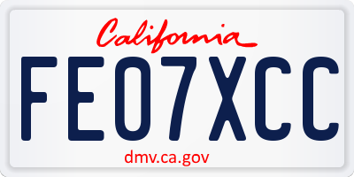 CA license plate FE07XCC