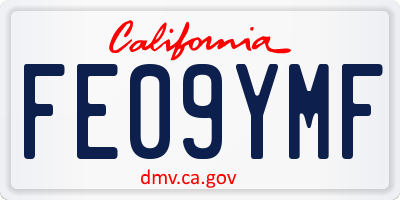 CA license plate FE09YMF