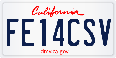 CA license plate FE14CSV