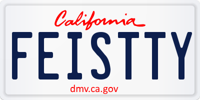 CA license plate FEISTTY