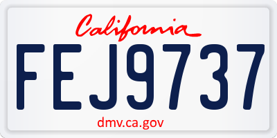 CA license plate FEJ9737