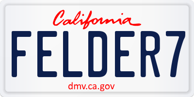 CA license plate FELDER7