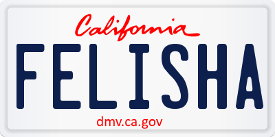 CA license plate FELISHA