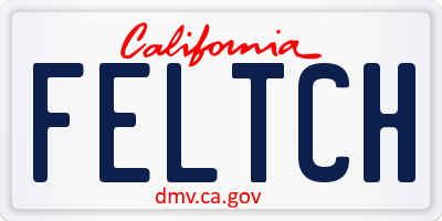 CA license plate FELTCH