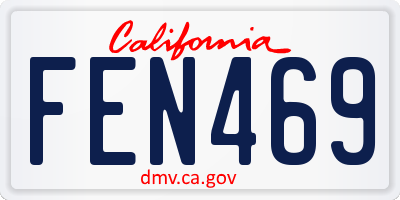 CA license plate FEN469