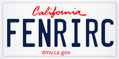 CA license plate FENRIRC