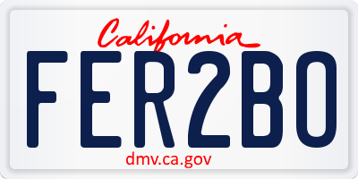 CA license plate FER2BO