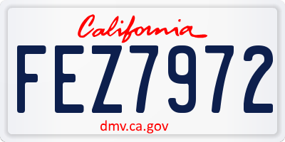 CA license plate FEZ7972