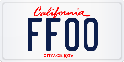 CA license plate FF00