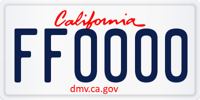 CA license plate FF0000