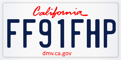 CA license plate FF91FHP