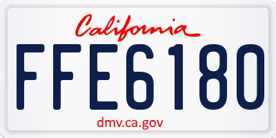 CA license plate FFE6180