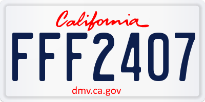 CA license plate FFF2407