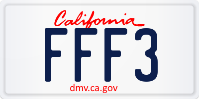 CA license plate FFF3