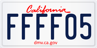 CA license plate FFFF05