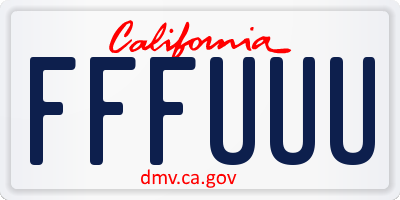 CA license plate FFFUUU