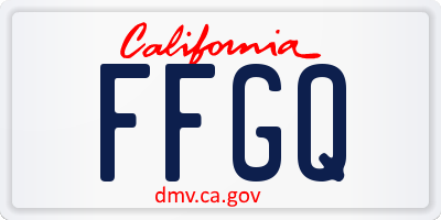 CA license plate FFGQ