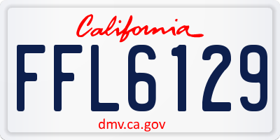 CA license plate FFL6129