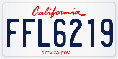 CA license plate FFL6219