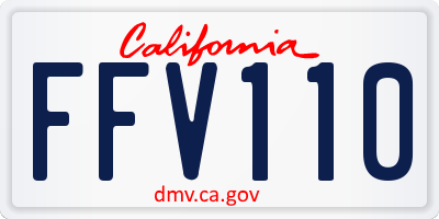 CA license plate FFV110