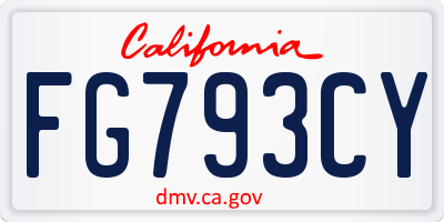 CA license plate FG793CY