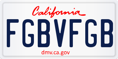 CA license plate FGBVFGB