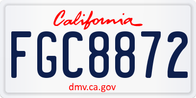 CA license plate FGC8872