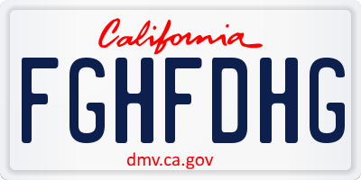 CA license plate FGHFDHG