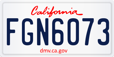 CA license plate FGN6073