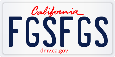 CA license plate FGSFGS