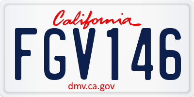 CA license plate FGV146