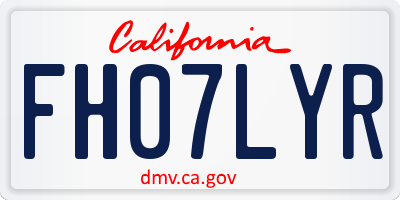 CA license plate FH07LYR