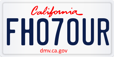 CA license plate FH07OUR