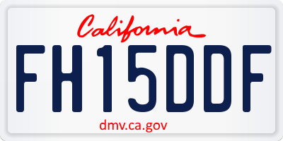 CA license plate FH15DDF