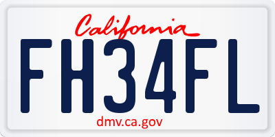 CA license plate FH34FL