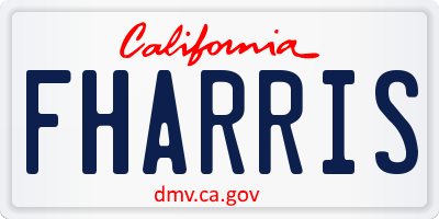 CA license plate FHARRIS