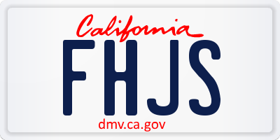 CA license plate FHJS