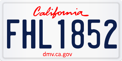 CA license plate FHL1852