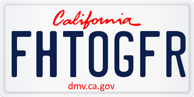 CA license plate FHTOGFR