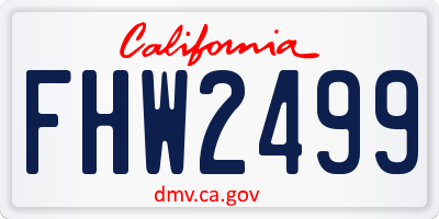 CA license plate FHW2499