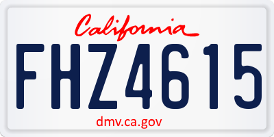 CA license plate FHZ4615