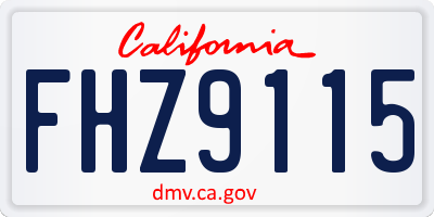 CA license plate FHZ9115