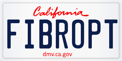 CA license plate FIBROPT